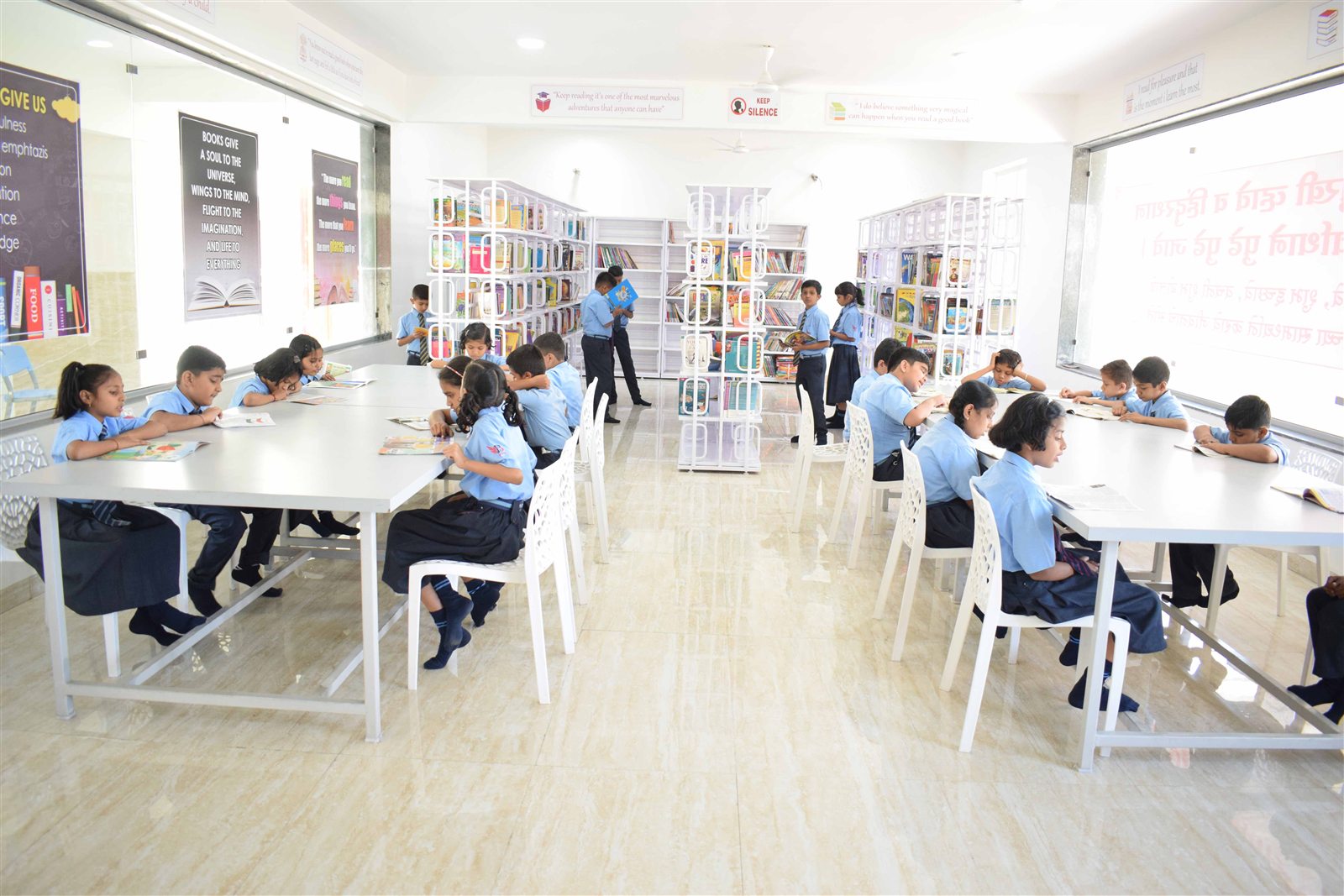 BPPS students reading in the school library